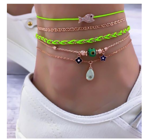 Bohemian fashion personality multilayer anklet