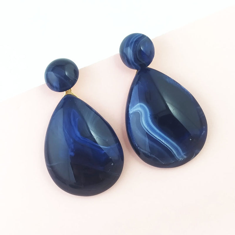 Exaggerated Resin Drop Gemstone  Earrings Female Fashion Bohemia