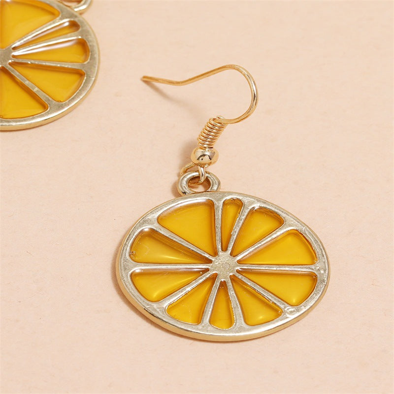 Small Fresh Summer Lemon Fruit Earrings