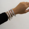Hip Hop Trendy Geometric Round Bead Chain Set Bracelet