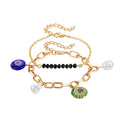 Alloy Bracelet Pearl Flower Tassel Bracelet