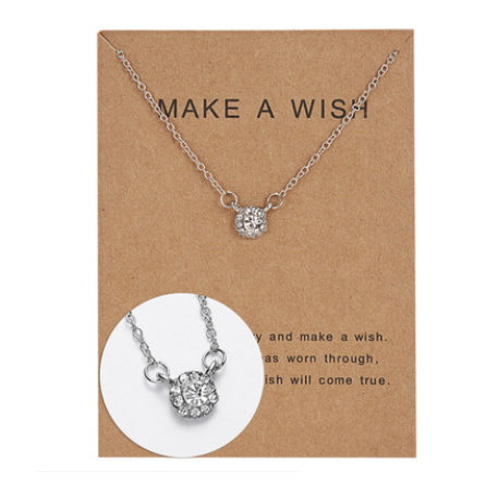 New hot star paper card necklace series Multi-set diamond pendant clavicle chain Women's personalized jewelry wholesale