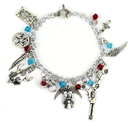 Charms Jewelry Series Supernatural Dean Winchester Sword Weapon Pendants Bracelets For Women Punk Bracelet Bangle