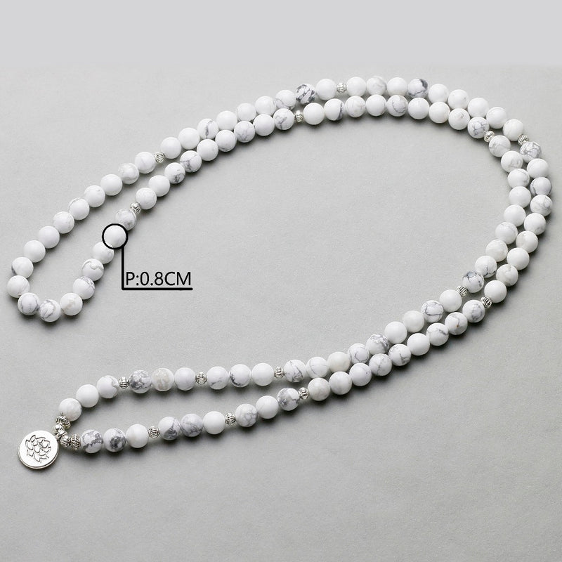 White white stone flower beads bracelet