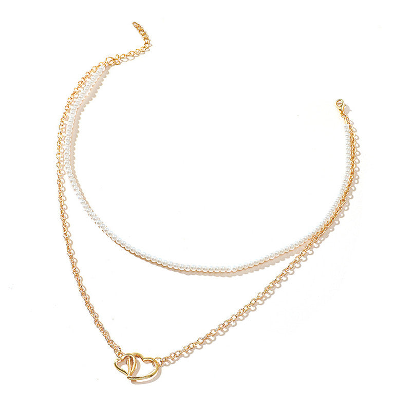 Alloy Multilayer Love Choker Clavicle Chain