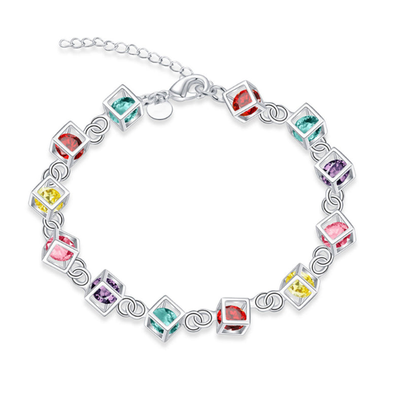 Multi-color plaid bracelet
