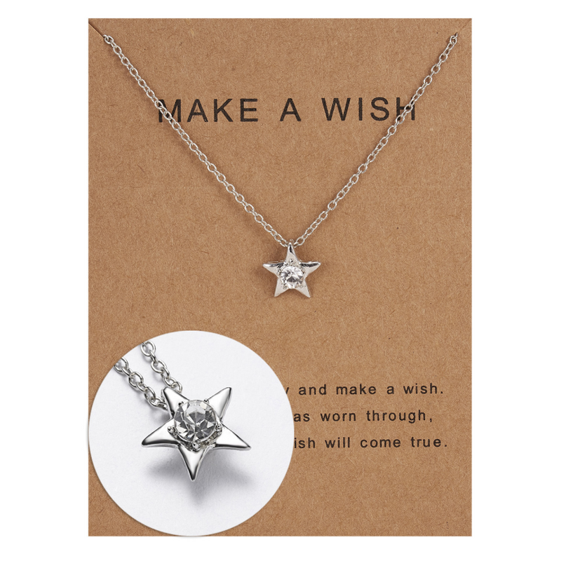 New hot star paper card necklace series Multi-set diamond pendant clavicle chain Women's personalized jewelry wholesale