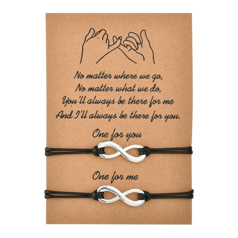 Card Bracelet Simple Alloy Figure 8 Hand Woven Adjustable Couple Bracelet Hand Strap
