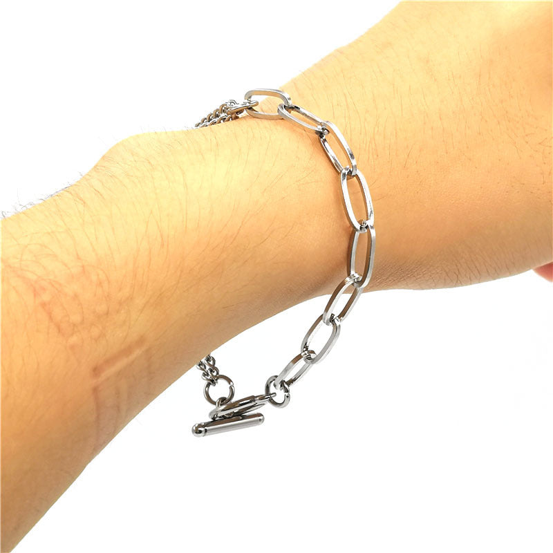 OT buckle flat wire stitching bracelet chain