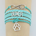 Hand-woven Boxer animal paw charm bracelet