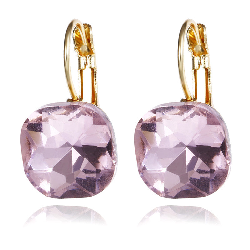 Fashion Gold Color Earring For Women Crystal Cubic Zirconia Stud Earrings