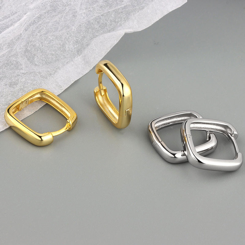 Trendy Women's Simple Geometric Metal Square Earrings