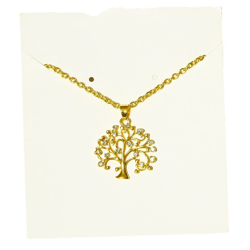 Diamond Love  Christmas Tree Necklace Female