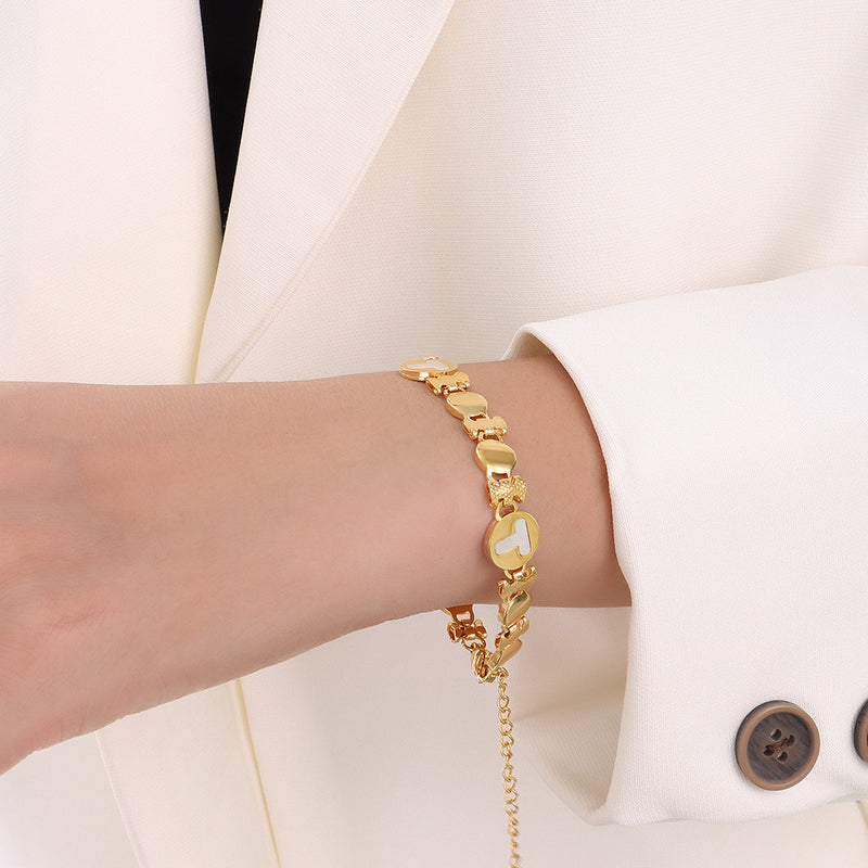 18k Gold Color Preserving Jewelry Minimalist Bracelet for Women Charms Gifts for Mom