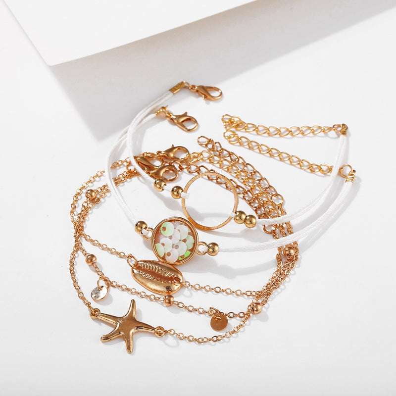 Simple ancient beach starfish shell bracelet