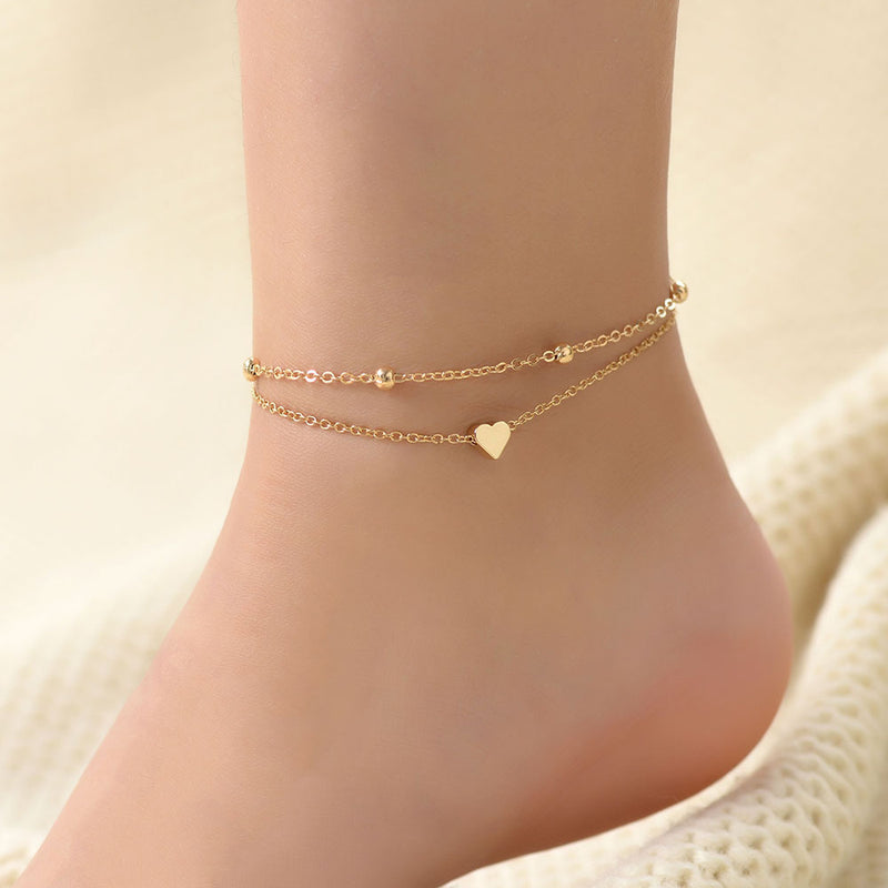 Double-layer love anklet