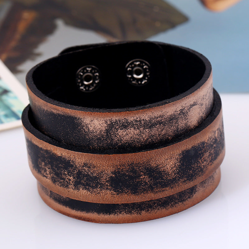 Distressed Retro Cattle Leather Bracelet Leather Bracelet