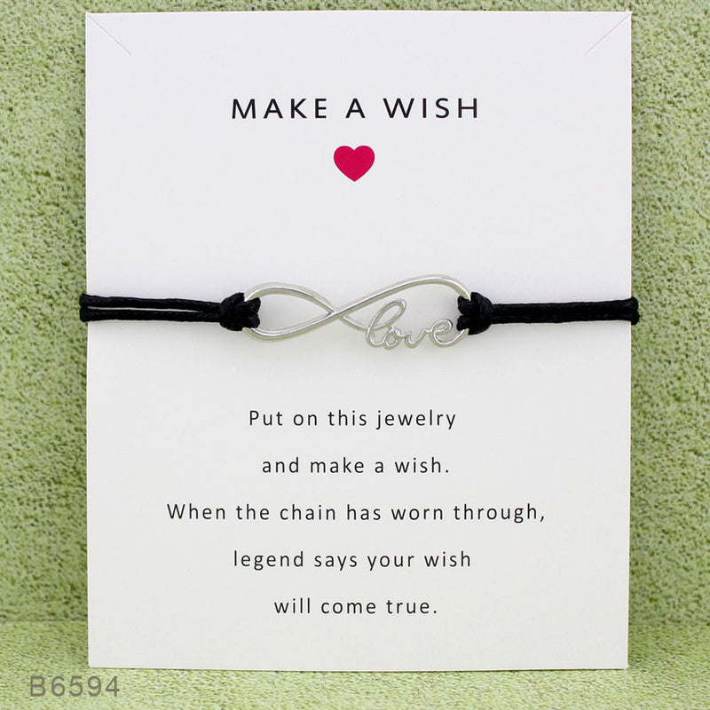 MAKE A WISH Blessing Card infinity wish Bracelet