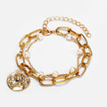 New Style Hand Jewelry Creative big-name Pearl Love Double-layer Bracelet