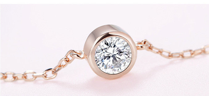 Rose flower anklet 925 silver cubic zirconia bracelet  sterling silver fashion jewelry for women