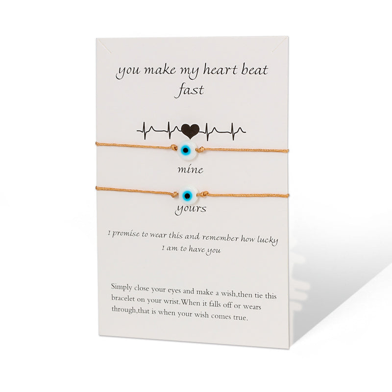 Devil's Eye Red String Bracelet Braided Card Hand String