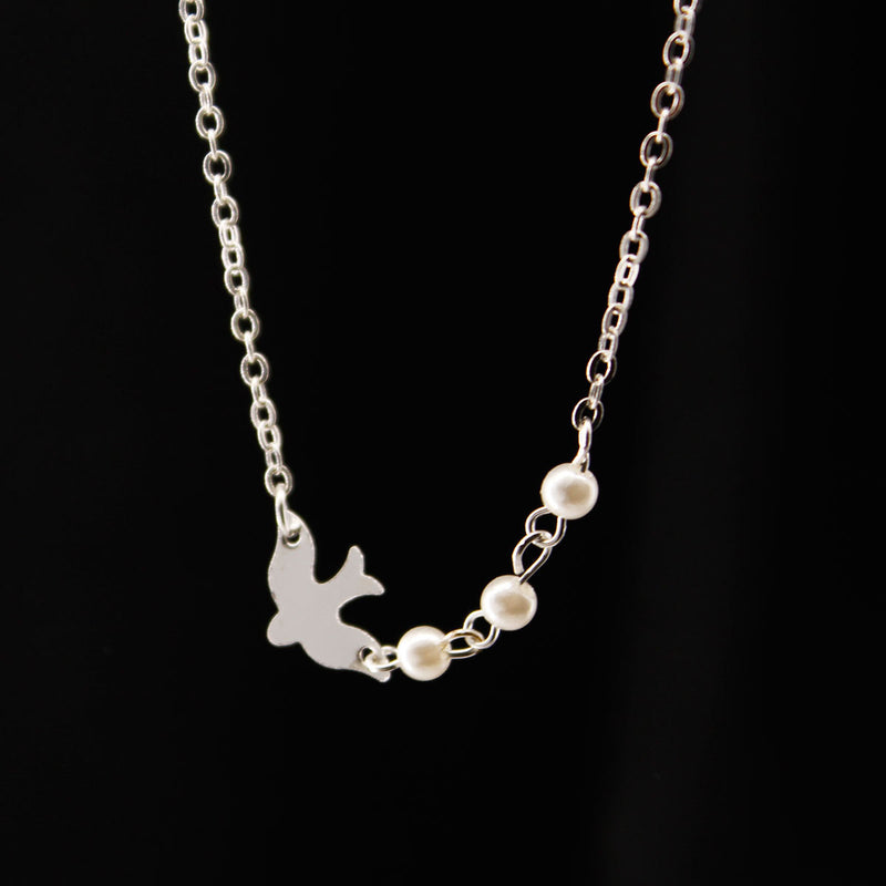 Peace Dove Pearl Necklace Pendant