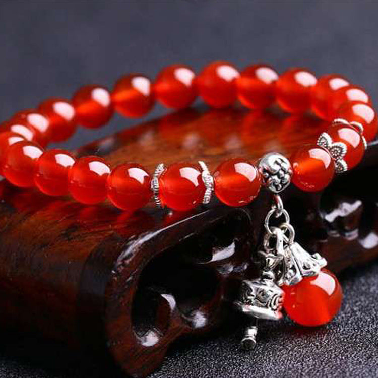 Natural red agate bracelet