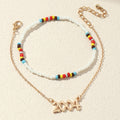 Simple Candy Color Rice Bead Anklet