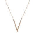 Short Clavicle Metal Alloy V Shape Necklace