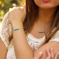 Simple turquoise beaded women's bracelet