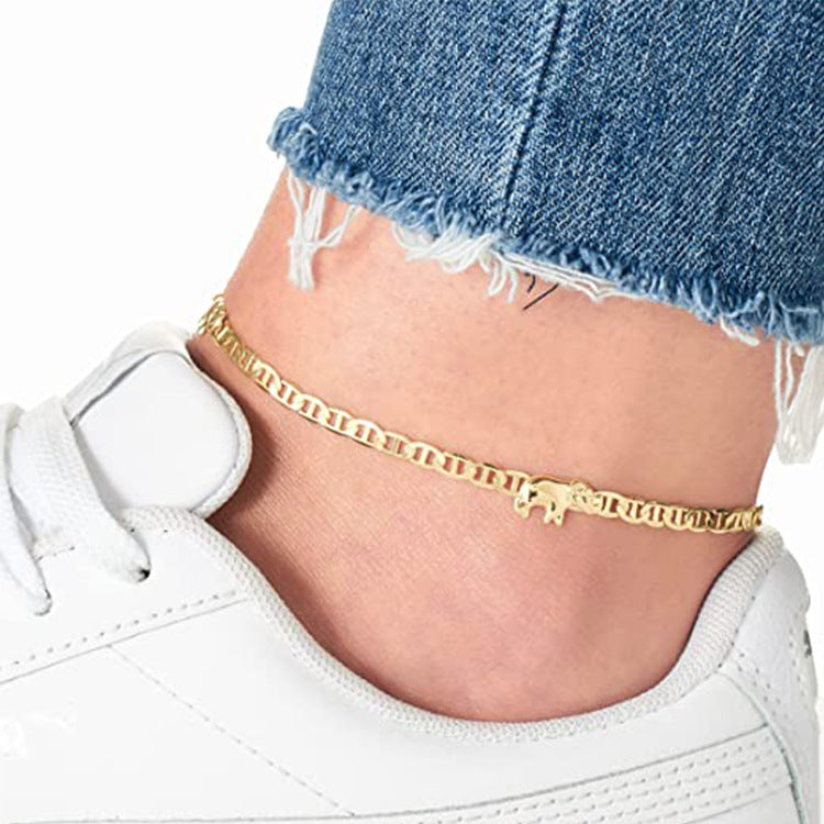 Women's Fashion Simple Niche Design Elephant Anklet