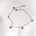 Golden summer round piece anklet