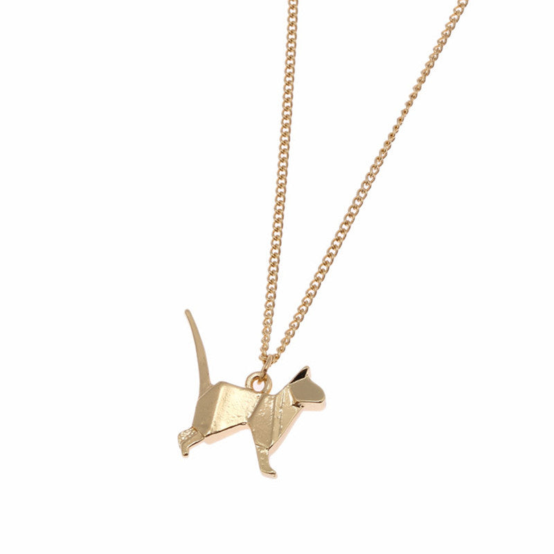 Three-dimensional Origami Animal Short Necklace