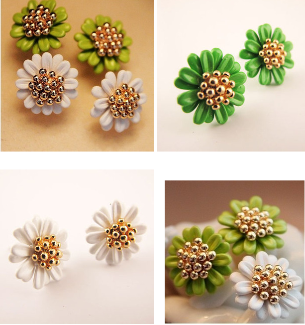 Creative small daisy flower earrings South Korea imported earrings