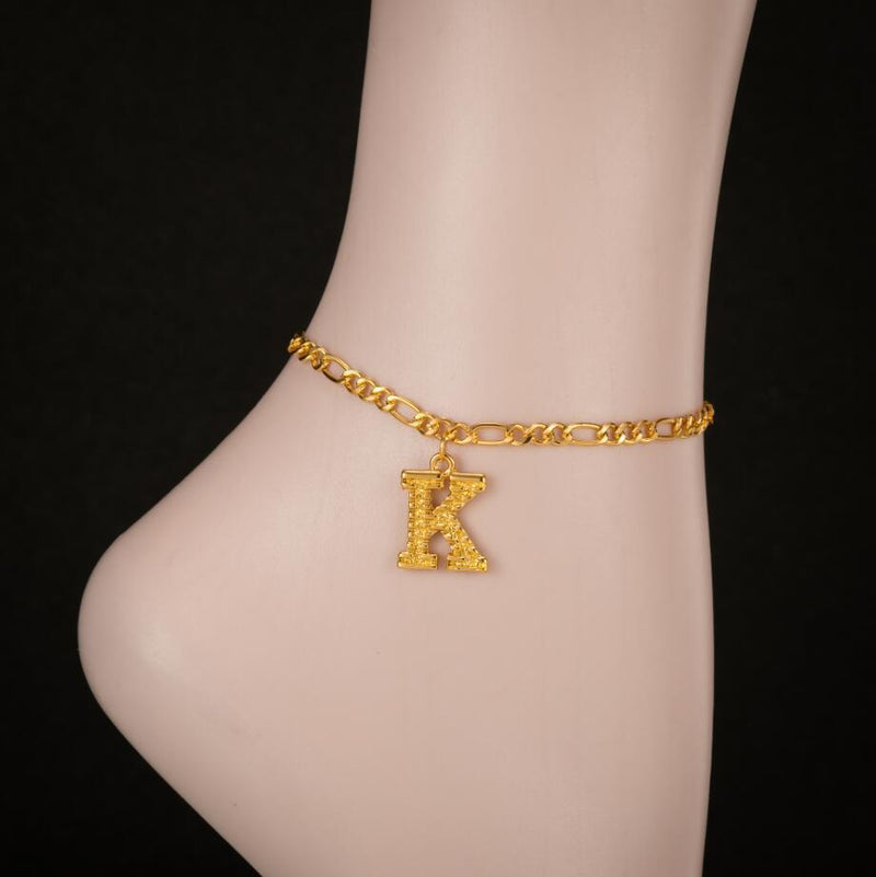 Gold-plated 18K26 English Uppercase Letter Anklet Environmental Protection