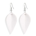 Leaf-shaped leather earrings