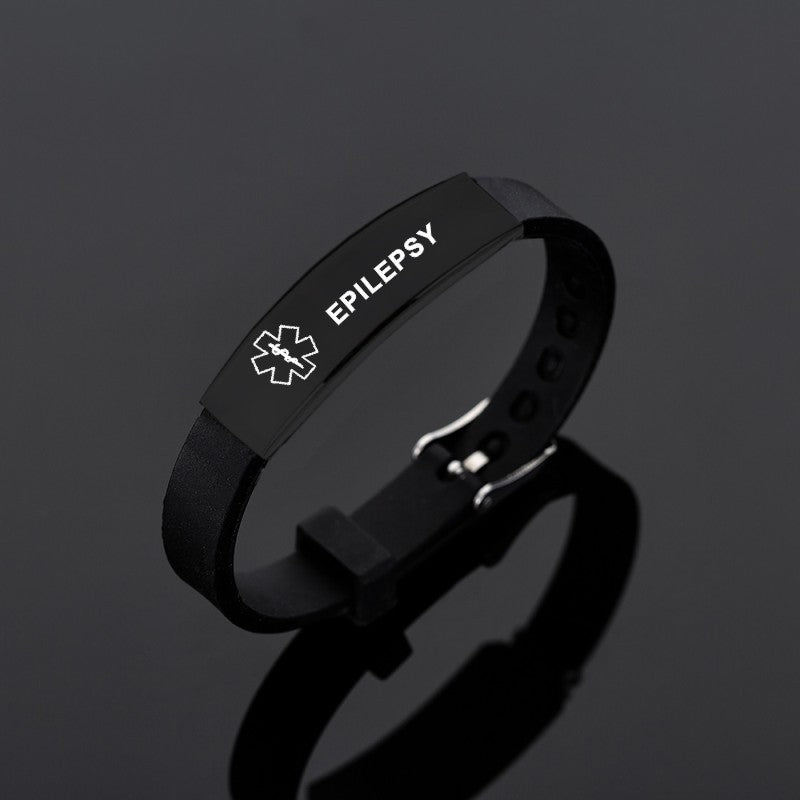 Black stainless steel silicone bracelet