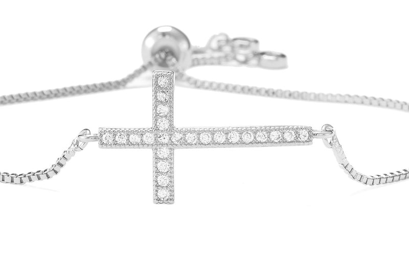 Classic zircon cross bracelet