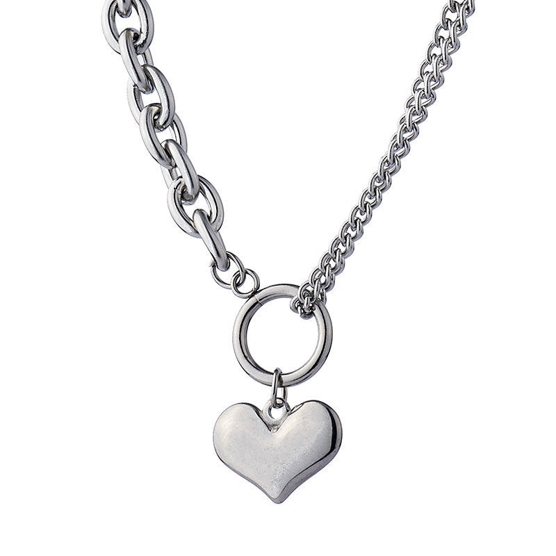 Titanium Steel Peach Heart Necklace