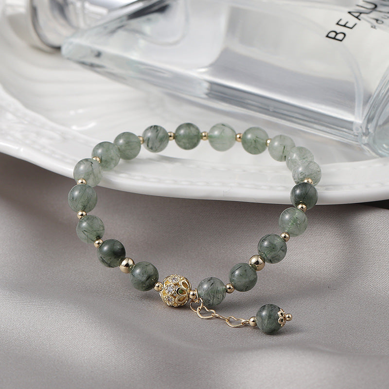 Tassel Light Luxury Green Hair Crystal Bracelet