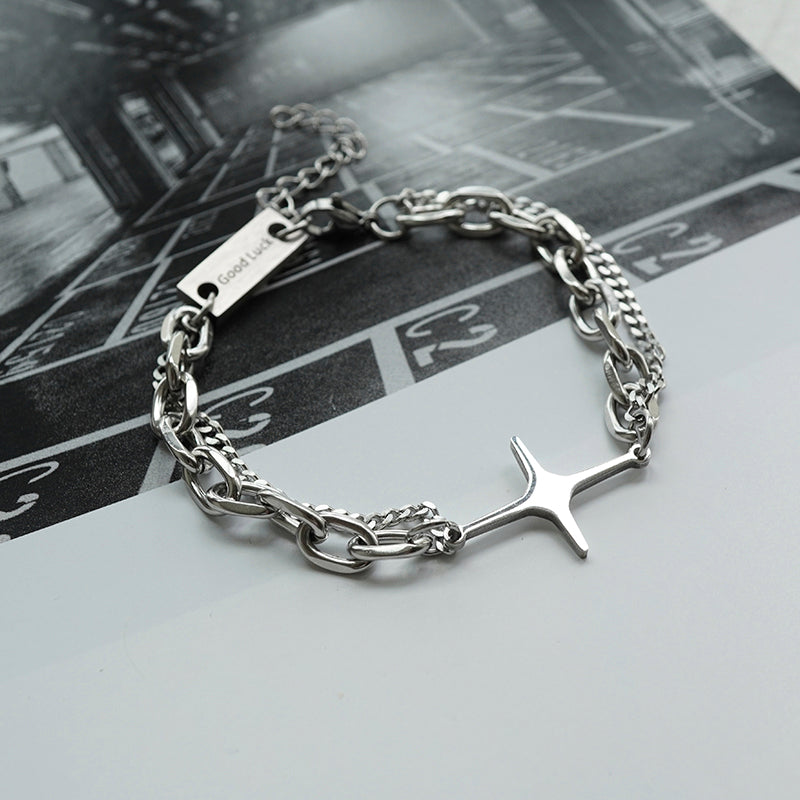 The New Four-pointed Star Box Luck Double Layered Bracelet
