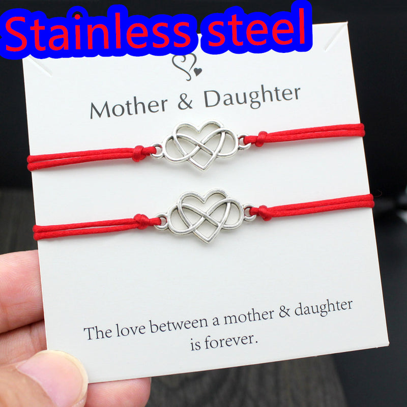 Heart Shaped Wax Wire Braided Bracelet