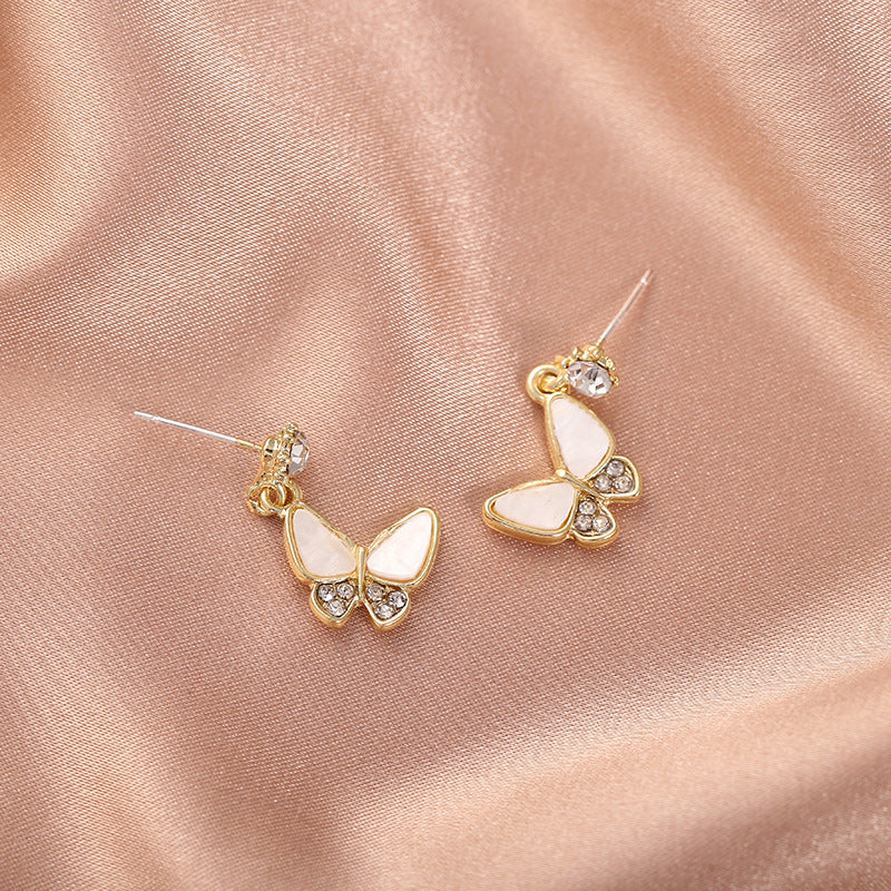 Temperament Earrings Vintage Diamond Butterfly