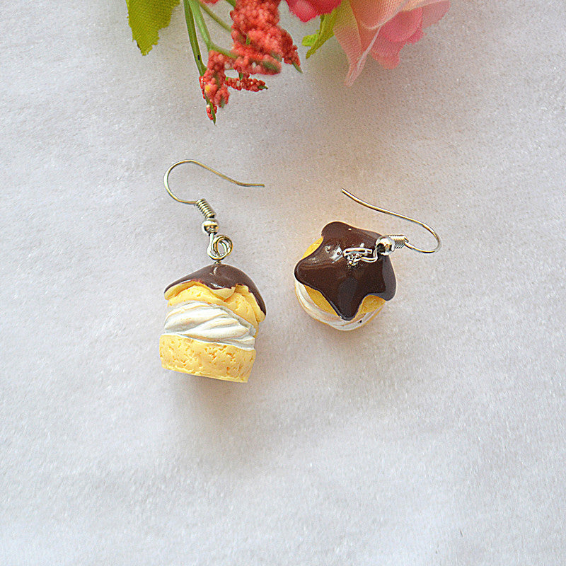 Personality Sweet And Cute Simulation Hand-made Food Play Earrings