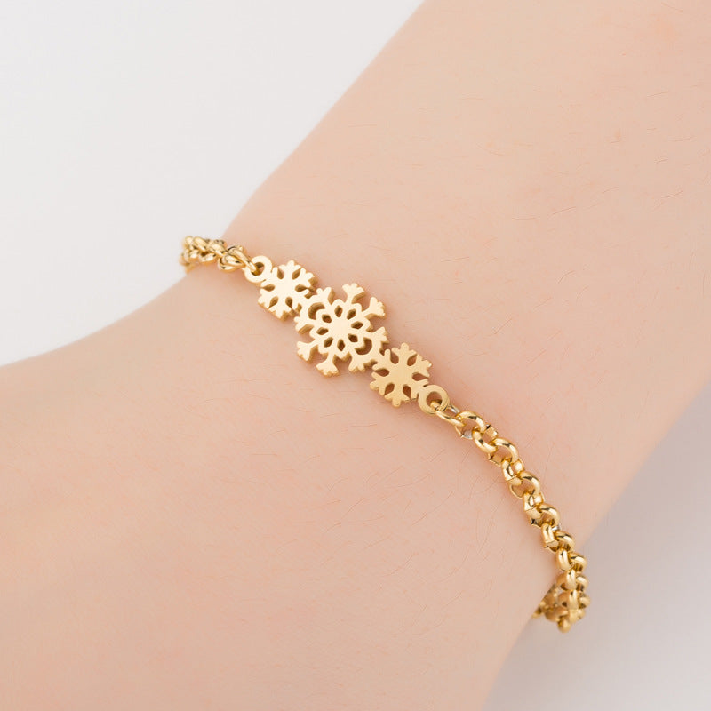 Stainless Steel Snowflake Bracelet