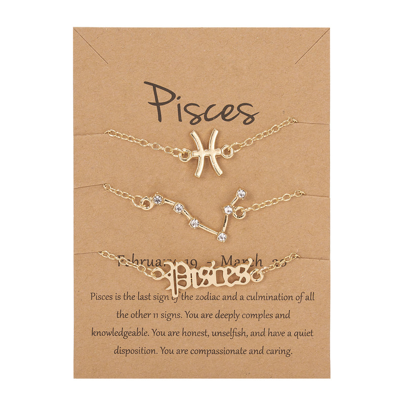 Symbol Star Old English Astrology Bracelet Set Of 3