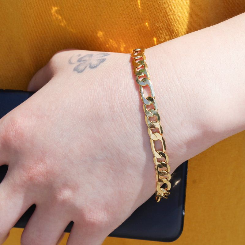 Gold-plated brass bracelet for men