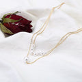 Metal Double-layer Pearl Clavicle Chain Shows Thin Temperament Korean Ins Style