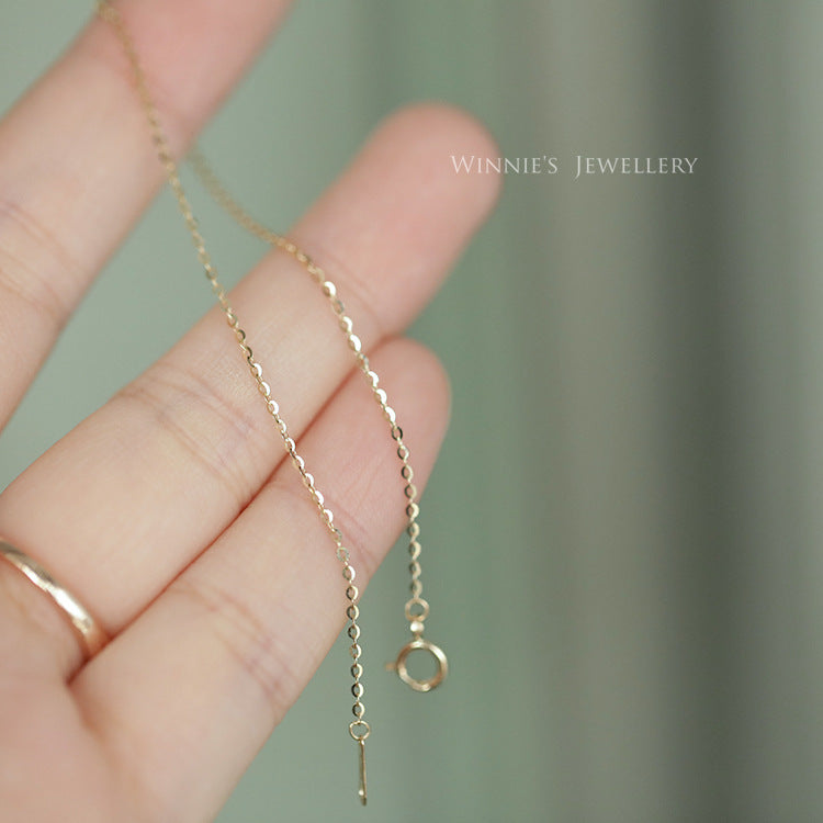 Women's Sterling Silver Gold-plated Bracelet Very Thin Bare Chain Simple Chain