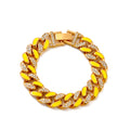 Double Color Drop Oil Rhinestone Guba Bracelet